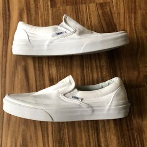 White Slip On Vans